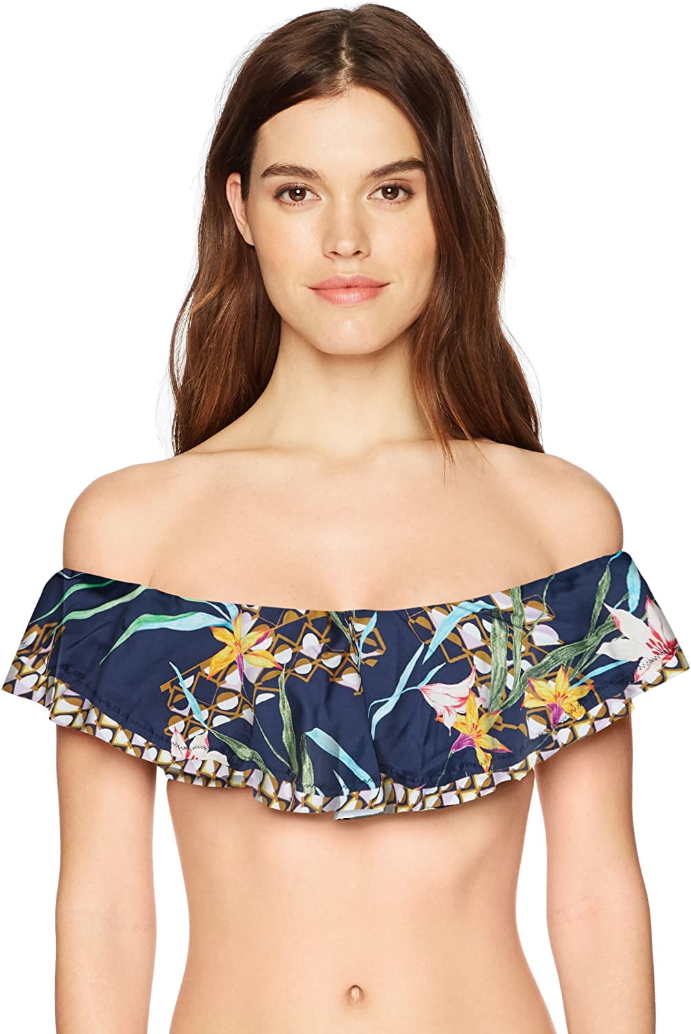 navy bathing suit top