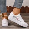 thumbnail image 6 of Women's Fashion Sneakers White Shoes Comfortable Breathable Casual Platform Sneakers Low Top Lace Up Footwer for Walking Running Wedding, 6 of 9