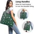 thumbnail image 2 of 5 Pack Foldable Shopping Bag,Green Christmas Snowflake Pattern Reusable Grocery Bags with Pockets,Large Reusable Tote Bags with Handles Waterproof & Lightweight, 2 of 6