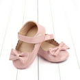 thumbnail image 4 of Zecgelong Summer Children Toddler Shoes Girls Sports Flat Bottom Lightweight Hook Loop Solid Color Bow Simple Style Baby Athletic Shoes Size US:4 Pink, 4 of 5