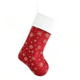 thumbnail image 2 of Red Christmas Stocking with Gold Snowflake Pattern, Soft White Plush Cuff Hanging Decor for Fireplace Mantel and Staircase, 2 of 7