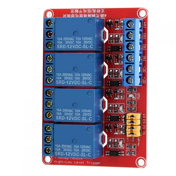 Módulo de placa de relé de 4 canales con optoacoplador, Tablero de expansión de gatillo de bajo nivel para Arduino 5V / 12V / 24V(12V) EOTVIA No