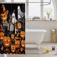 thumbnail image 3 of Manfei Cartoon Cute Ghost Shower Curtain 72Wx84L,Fall Thanksgiving Print Halloween Bathroom Shower Curtain, 3 of 5