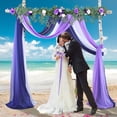 thumbnail image 2 of Guardoinrt 2pack/lot Artistic Style Arch Drape Fine Stitching Polyester For Wedding Decor Lint-free Reusable Misty Blue, 2 of 6