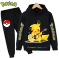 thumbnail image 1 of Conjunto de ropa deportiva de algodón con capucha para niño Y niña, traje de Sudadera con capucha de Pokémon, Pikachu, pantalones, ropa para 2 peces, 3, 4, 5, 6, 7, 8, 9, 10, 11, 12, 13, 14 años, 1 of 1