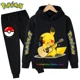 thumbnail image 1 of Conjunto de ropa deportiva de algodón con capucha para niño Y niña, traje de Sudadera con capucha de Pokémon, Pikachu, pantalones, ropa para 2 peces, 3, 4, 5, 6, 7, 8, 9, 10, 11, 12, 13, 14 años, 1 of 1