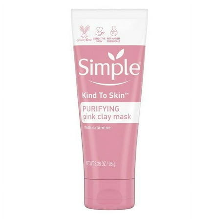 Simple Kind to Skin Purifying Pink Clay Mask with calamine 3.38oz - No artificial fragrances or dyes