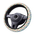 thumbnail image 2 of Cauagu Colorful Dinosaur Print Car Steering Wheel Cover - Universal Car Accessory for Diverse Cars for Steering Wheel with a Diameter of 14.5"-15", 2 of 7