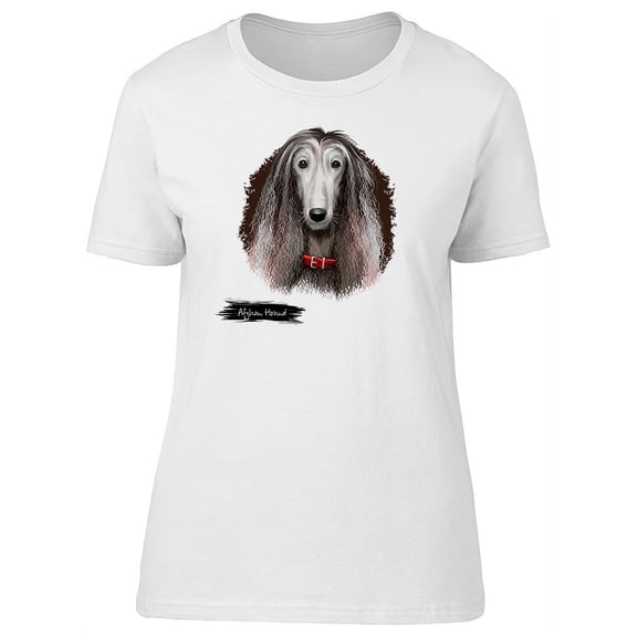 Afghan Hound Watercolor Dog T-Shirt Women -Image by Shutterstock, Female x-Large