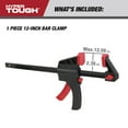 thumbnail image 4 of Hyper Tough 12-Inch Trigger Ratcheting Bar Clamp and Spreader, 4 of 12
