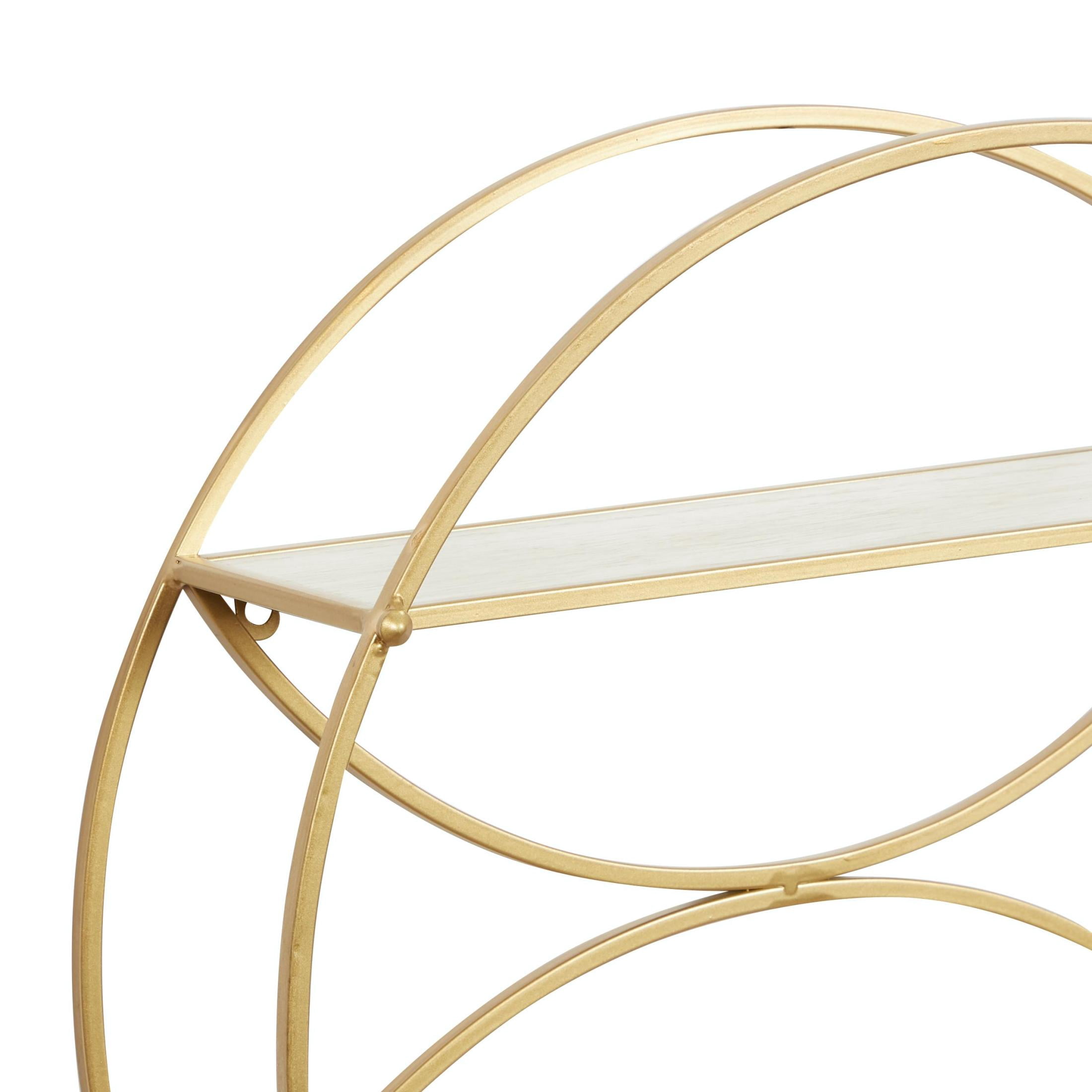 CosmoLiving by Cosmopolitan 22" x 7" Round 2-Tier Gold Geometric Wall Shelf
