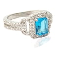 thumbnail image 3 of MariaKinz Gold Plated Silver A+ CZ t.w. Emerald Cut Topaz Created Ring, 3 of 5