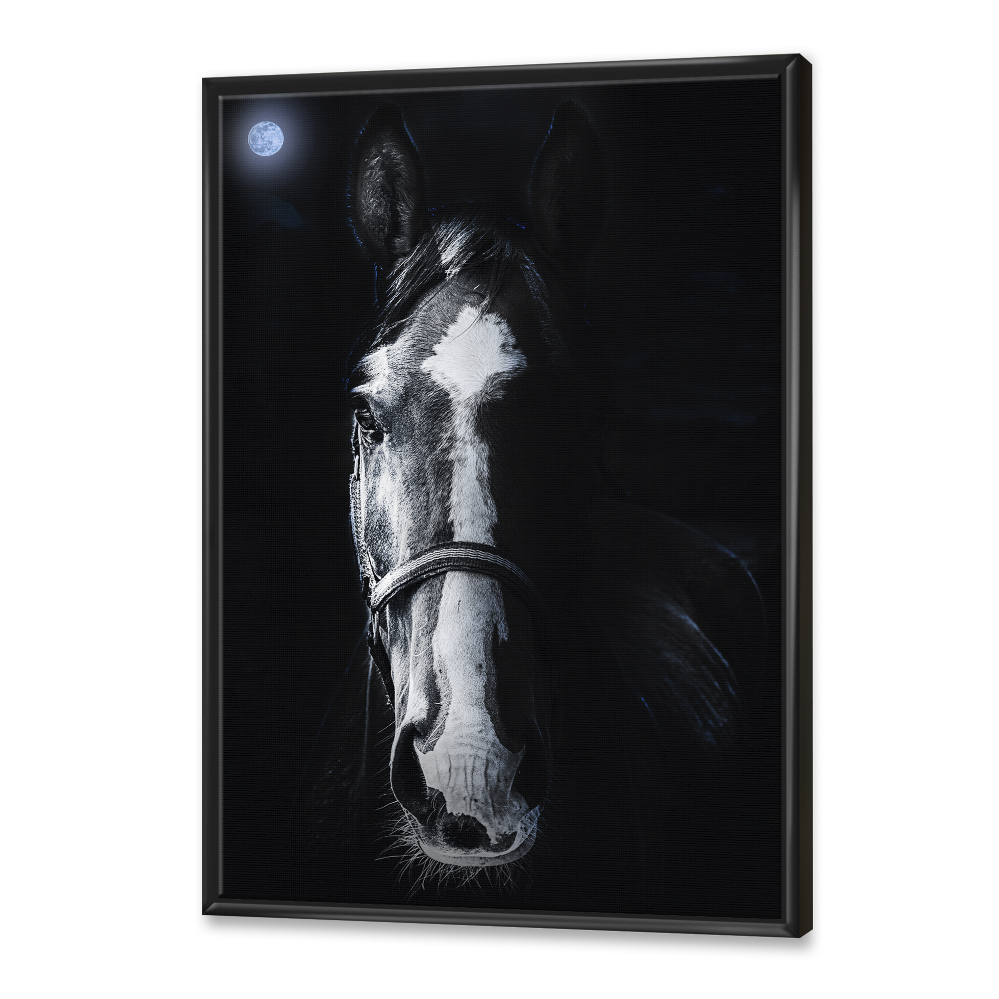 Designart 'Portrait of Horse Staring Sinister' Farmhouse Framed Canvas Wall Art Print