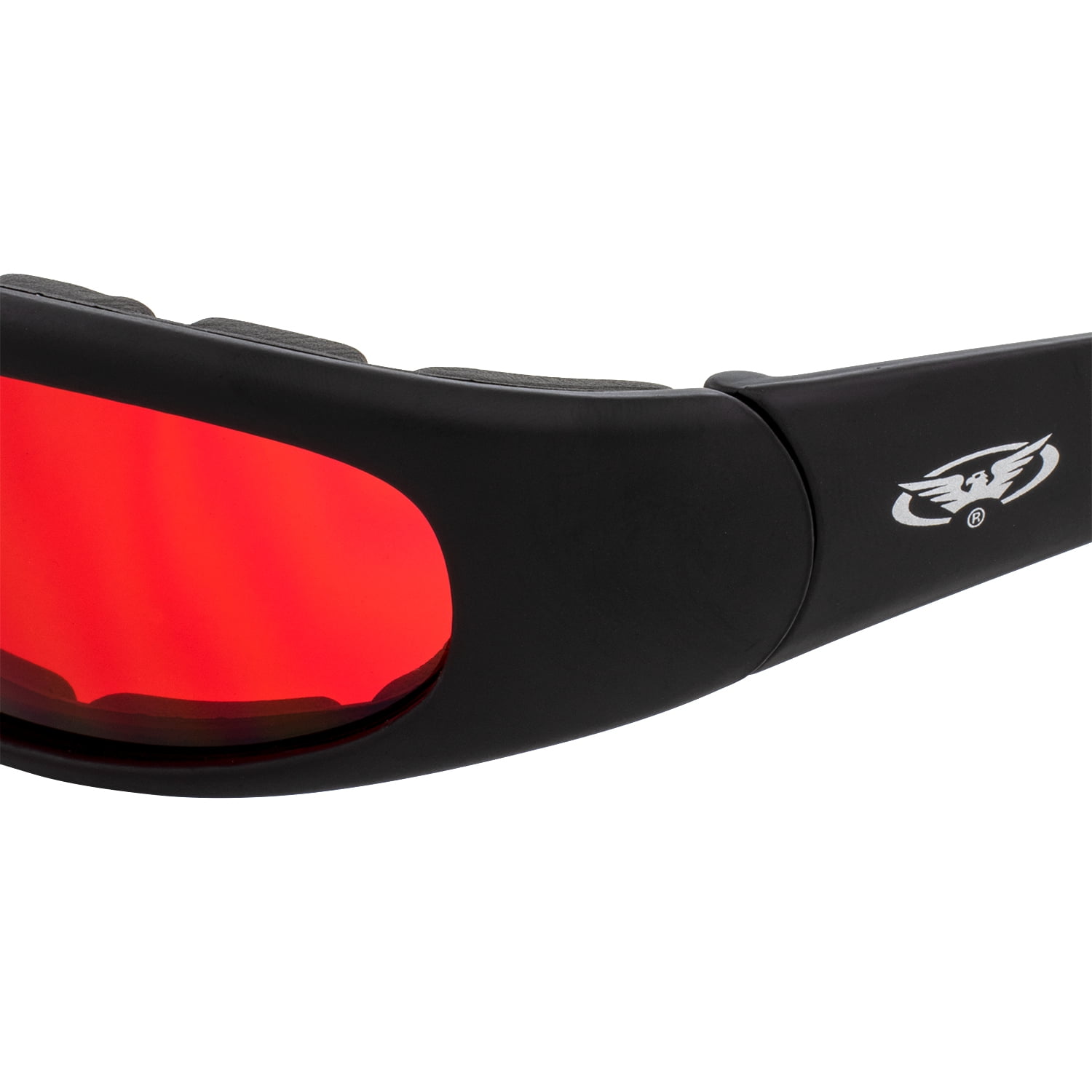 Global Vision Chicago Padded Riding Glasses (Black Frame/Red Lens) 