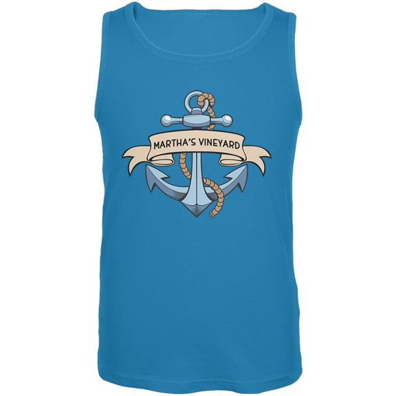 Anchor at Martha's Vineyard Mens Tank Top Turquoise MD