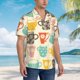thumbnail image 3 of Balery Vintage Cup Camisas hawaianas de manga corta para hombre, camisas playeras de corte holgado, camisas de vacaciones con botones,X-Large, 3 of 7