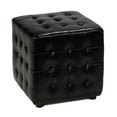 thumbnail image 4 of Cortesi Home Izzo Tufted Cube Ottoman in Burgundy Red Bonded Leather, 4 of 4