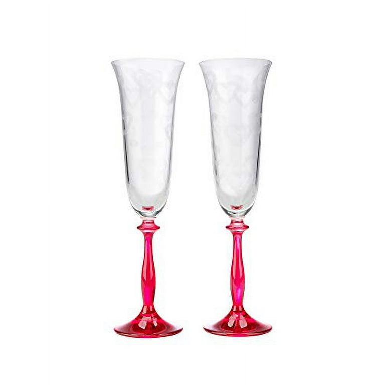 Champagne Flutes (Set Of 2/6) 7.5 oz–Tall, Long Stem Crystal Clear