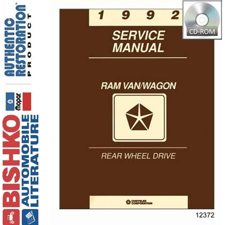 Ram Van Wagon Owners Manual Bishko OEM Digital Repair Maintenance Shop Manual CD for Dodge Truck Ram Van, Wagon 1992 ()