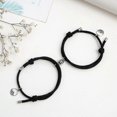 thumbnail image 5 of 2pcs Magnetic Bracelet Adjustable Couple Gift Alloy Couple Rope Braided Bracelet For CoupleWine Red, 5 of 5