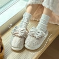 thumbnail image 5 of Taqqpue Women Slippers Plush Warm Bow Cotton House Slippers,Casual Home Shoes Soft Plush Slip-on Slippers Outdoor Indoor Bedroom Shoes, 5 of 7