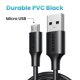 thumbnail image 3 of Cable micro USB Ugreen de 3 A, de nailon, de carga rápida, cable USB tipo C para Samsung, Xiaomi, HTC, cable de datos para cargador USB, cable para teléfono móvil, 3 of 5