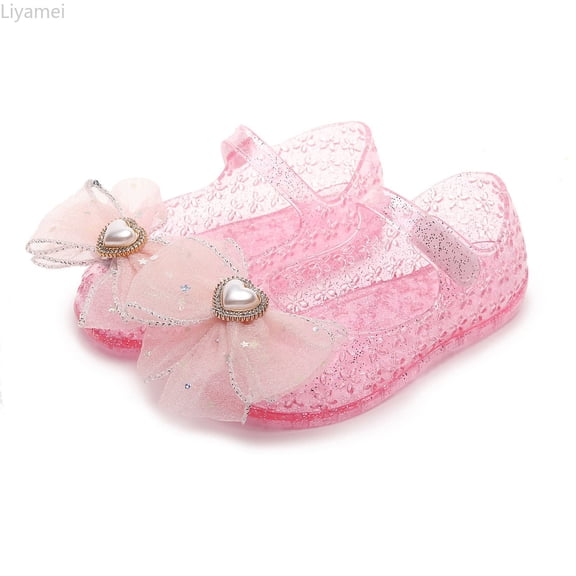 Liyamei Shoes Girls Sandals Jelly Mary Jane Dance Party Cosplay Shoes For Kids Toddler Kids Closed Toe Flat Sandals Size 9