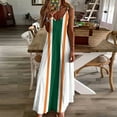 thumbnail image 4 of White Orange & Green Vertical Power Stripe Sleeveless Dress clothes for woman wedding guest dress sexy dress for women, 4 of 6