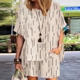 thumbnail image 2 of Mujeres Casual Verano Cuello redondo Impreso Manga corta Tops y pantalones cortos Conjunto de dos piezas Traje Wmkox8yi bvn1043, 2 of 6