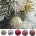 thumbnail image 2 of Bola de espuma de seda para decoración navideña, bola de fibra con purpurina brillante, bola decorativa de espuma de seda brillante de 5 cm, 2 of 5