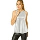 thumbnail image 1 of INSPIRE CHIC Camiseta Sin Mangas Con Chaleco Brillante Metálico Brillante Sin Mangas Para Fiesta Y Club Para Mujer Plateado claro S, 1 of 6