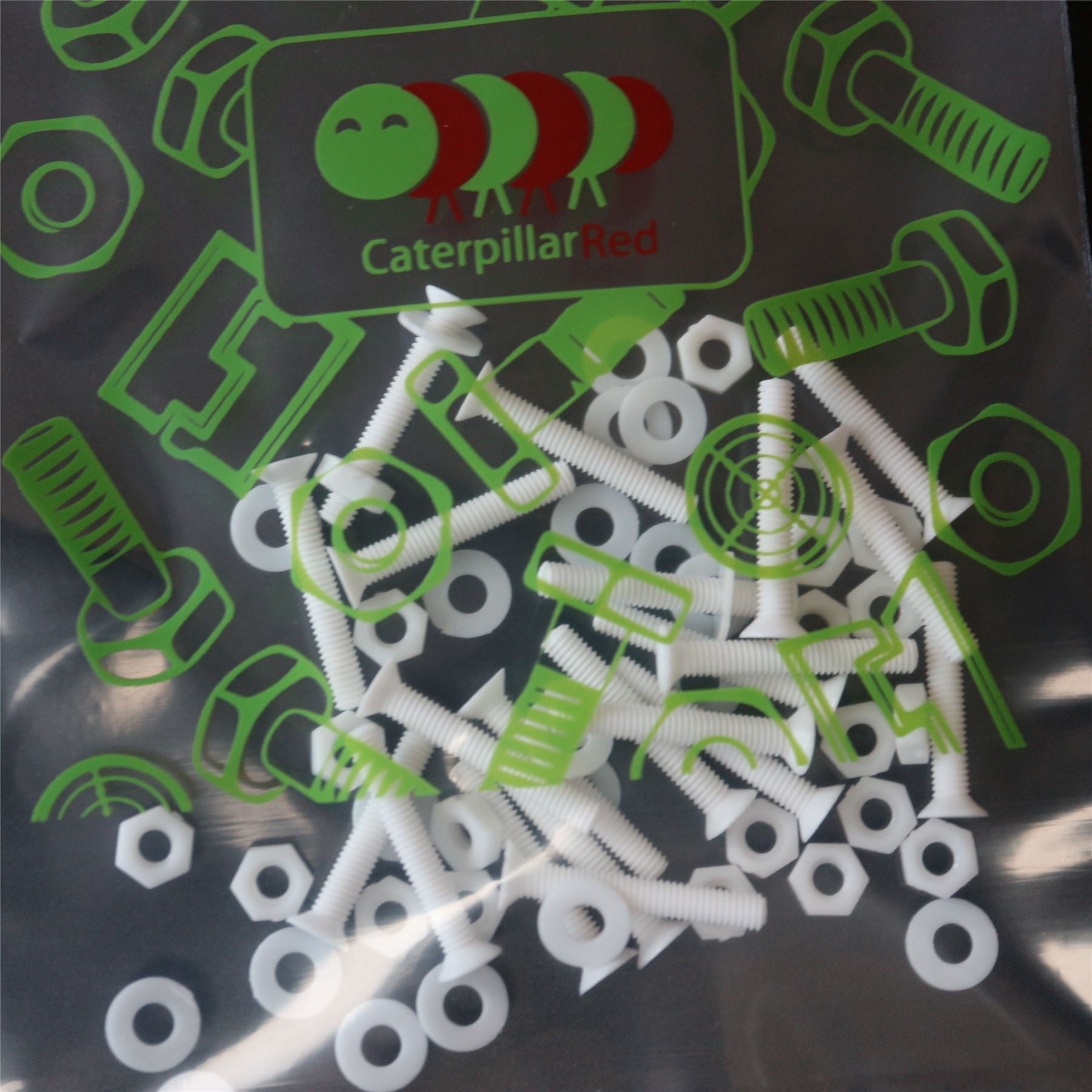 20 x White Countersunk Screws Polypropylene (PP) Plastic Nuts and Bolts, Washers, M3 x 20mm, Anti-Corrosion, Chemical Resistant, (3/32 x 25/32 in)