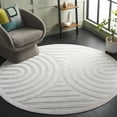 thumbnail image 2 of SAFAVIEH Stella Penelope Geometric Indoor/Outdoor Area Rug, Ivory, 6'7" x 6'7" Round, 2 of 10