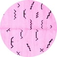 thumbnail image 1 of Ahgly Company Indoor Round Solid Pink Modern Area Rugs, 4' Round, 1 of 4