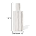 thumbnail image 5 of LuxenHome 2-Piece White Fluted Stoneware Table Vase Set, 5 of 5