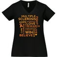 thumbnail image 3 of Inktastic Multiple Sclerosis Awareness Word Cloud Women's Plus Size V-Neck T-Shirt, 3 of 5