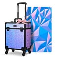 thumbnail image 1 of Byootique Rolling Makeup Train Case Cosmetic Trolley Organizer Mermaid Purple, 1 of 9