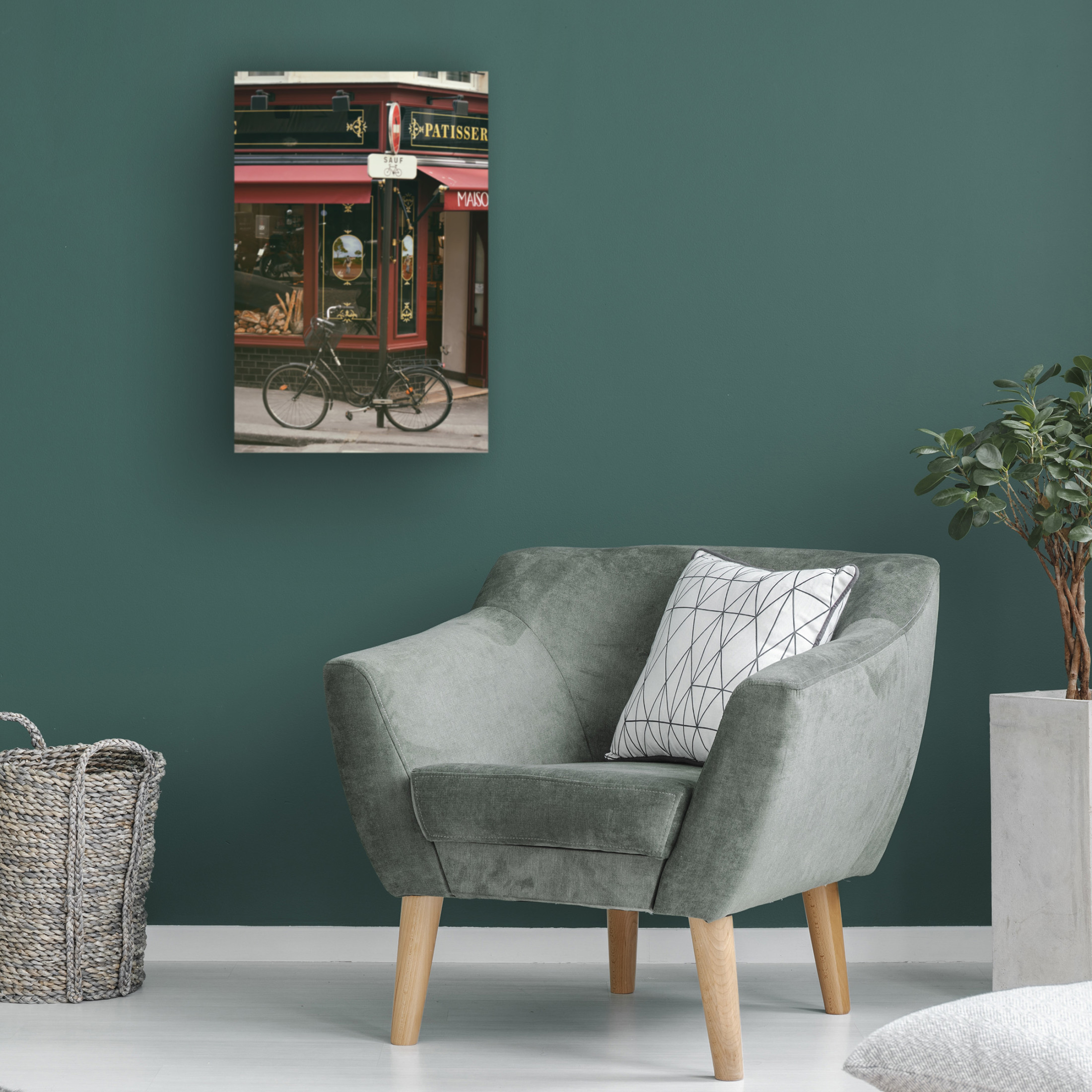 Canvas Wall Art - Carina Okula 'Baguettes and a Bike' Wall Art for Living Room, Bedroom, or Office Décor by Trademark Fine Art - 16 x 24 Inches
