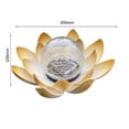 thumbnail image 2 of Lámpara solar de jardín con flor de loto amarilla, color blanco cálido., 2 of 5