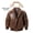 Brown, variant on Men's Real Leather Bomber Jacket with Removable Collar Aviator (L, Dark Brown)