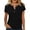 *Black, variant on Women's Henley Neck Short Sleeve T-Shirt,Casual Loose Button Down Summer Tops Black,Women's Plus M
