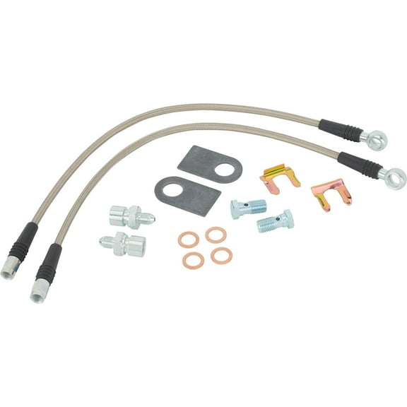 DOT Approved Braided Stainless Brake Hoses, 69-77 GM, 7/16-20, Abrasion Resistant, Leak-Free Seal, Reduced Brake Fade, Easy Installation, Flexible & Durable Teflon Hose, Improved Braking Performance