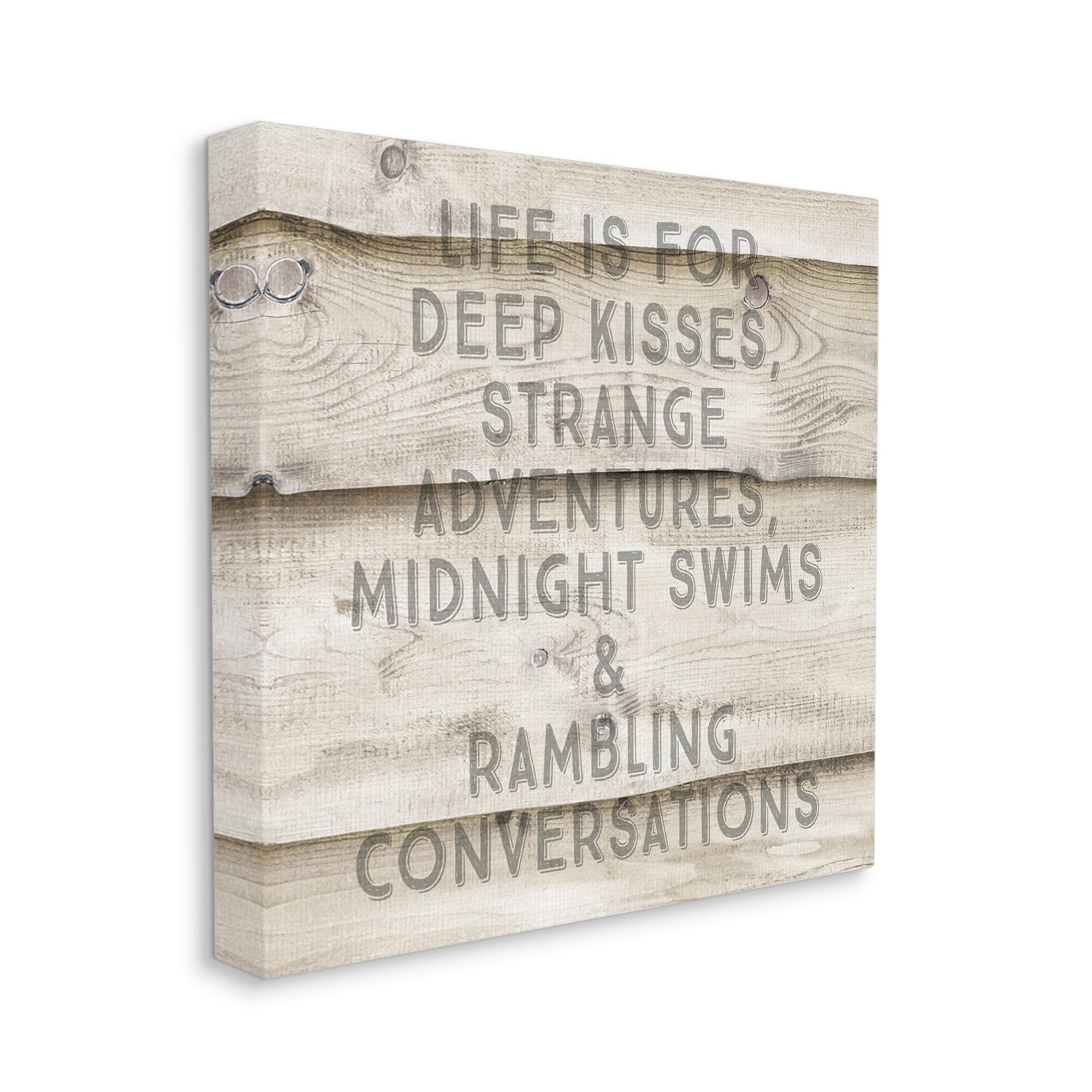 Stupell Industries Romantic Motivational Typography Phrase Rustic Grain Design Canvas Wall Art, 30 x 30, Design by Amy Brinkman