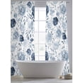 thumbnail image 5 of Vintage Flowers Sheer Curtains 108 Inch Long 2 Panels, Light Blue Flowers Leaf Decoration Light Filtering Rod Pocket Semi Sheer Curtains, Sheer Voile Drapes for Living Room Bedroom, 52"x108", 5 of 5
