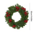 thumbnail image 3 of Christmas Wreath for Door, 50cm Artificial Pine Wreath with Multicolor Decorations for Indoor and Outdoor Holiday Decor, 1 Piece, 3 of 6
