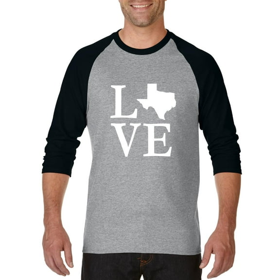 Artix - Mens Raglan Sleeve Baseball T-Shirts - Texas Flag