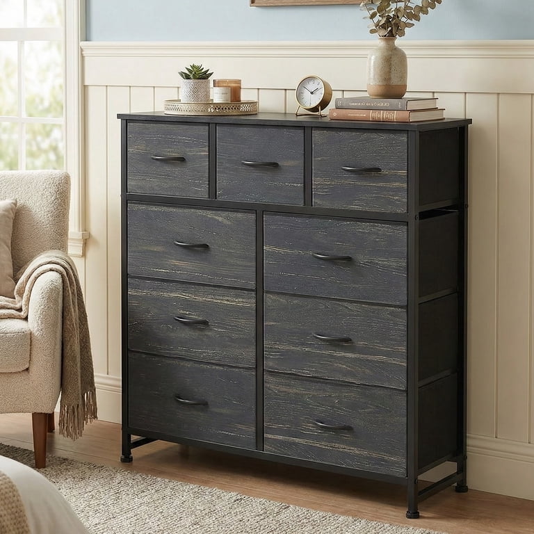 edx 9 Drawers Fabric Dresser for Bedroom, Drawer Organizer Storage
