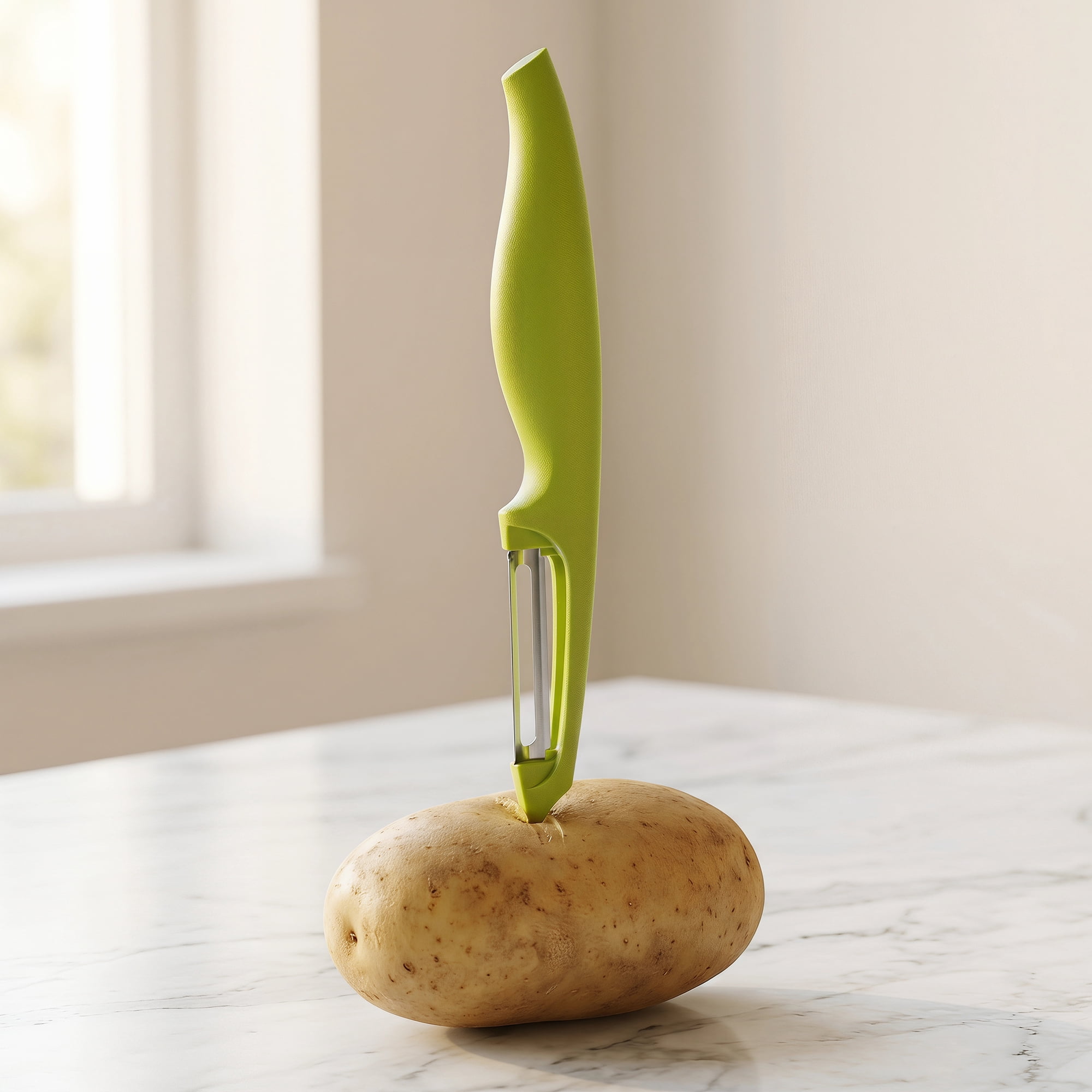 Unique Bargains Plastic Vegetable Peeler with Comfortable Ergonomic Handle Green 7.3x1 in