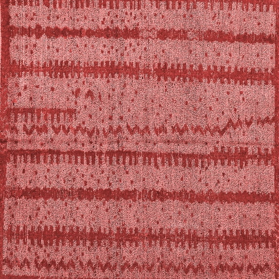 Ahgly Company Machine Washable Indoor Square Oriental Red Modern Area Rugs, 6' Square