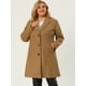 thumbnail image 4 of Women's Plus Size Winter Coats Elegant Notched Lapel Single Breasted Trench Coat Camel 2X, 4 of 7